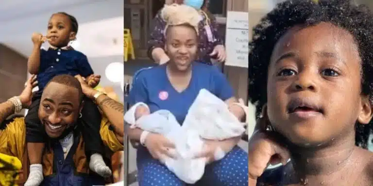 Davido With Late Ifeanyi, Chioma with the Twins 